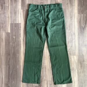 Vintage R&R Uniform Work Pants Men's Size 34x30 Green Trousers Worn 1980s